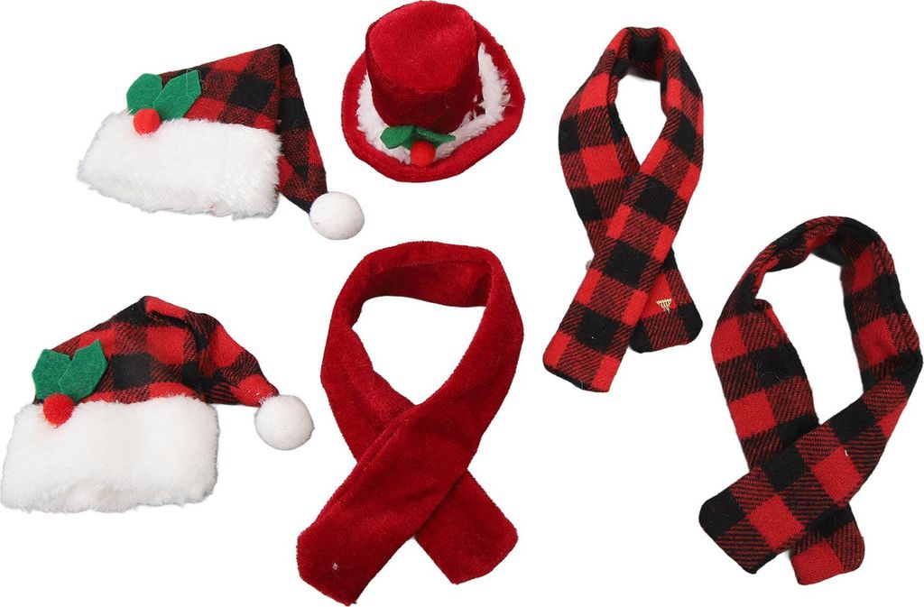 Weihnachten Weinflasche stricken Hut Schal Set kleine Nylon Baumwolle waschbar wiederverwendbar Santa Weihnachtsgeschenk Dekoration für Party