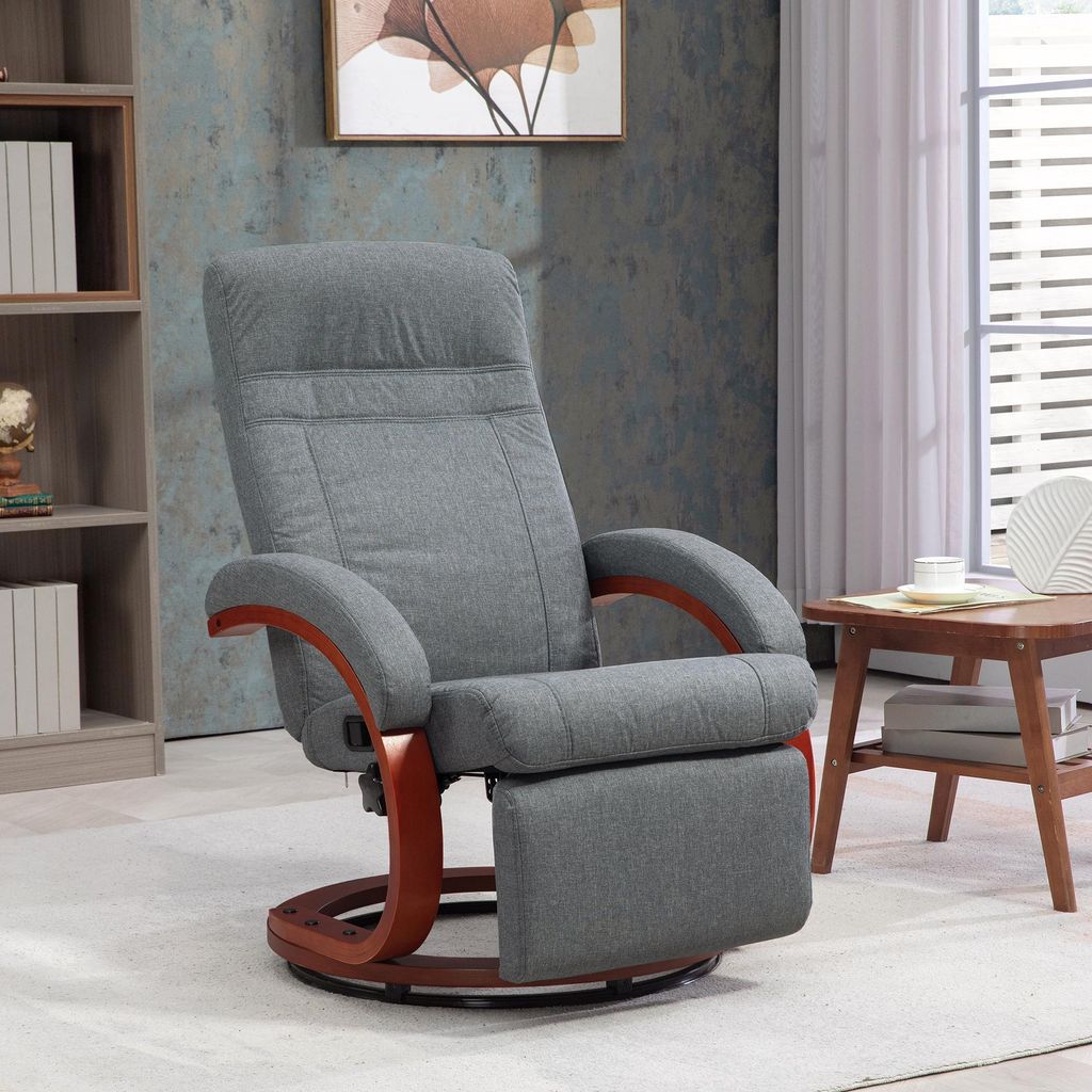 Relaxsessel drehbar 360° mit klappbarer Fußstütze, Produktbild 