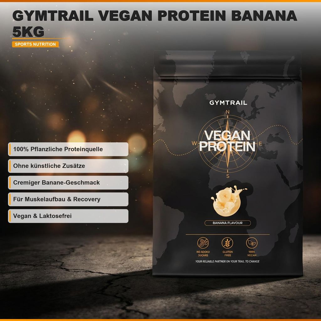 GYMTRAIL Veganes Eiweißpulver aus Erbsenprotein 500g | Pflanzliches Proteinpulver mit essenziellen Aminosäuren | Ohne Soja und Süßungsmittel ...