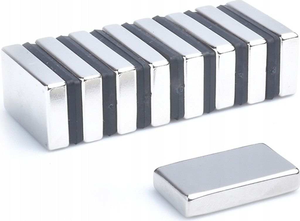 Magnes Neodymowy Płytkowy  25x15x5 mm N38 10 szt Zdjęcie produktu 
