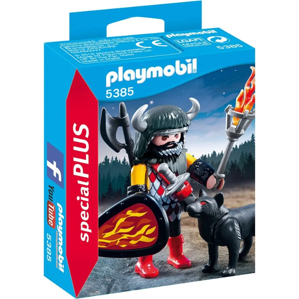 Figurine PLAYMOBIL 5385 Guerrier Loup - Jouet de Chevalier Fantastique