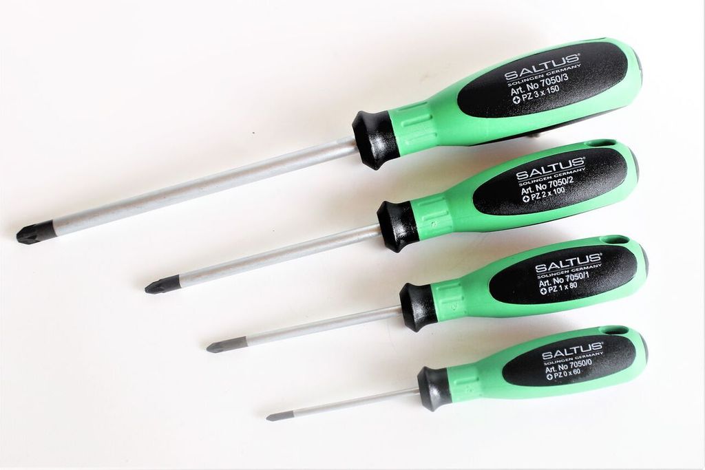 SALTUS Schraubendreher Set PZ 4 tlg. für Kreuzschlitz-Schrauben Schraubenzieher