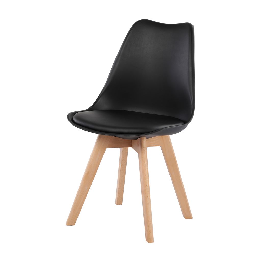 Stuhl Stühle Bequem Armlehne Holz Retro Modern Design Schwarz 2er-Set 