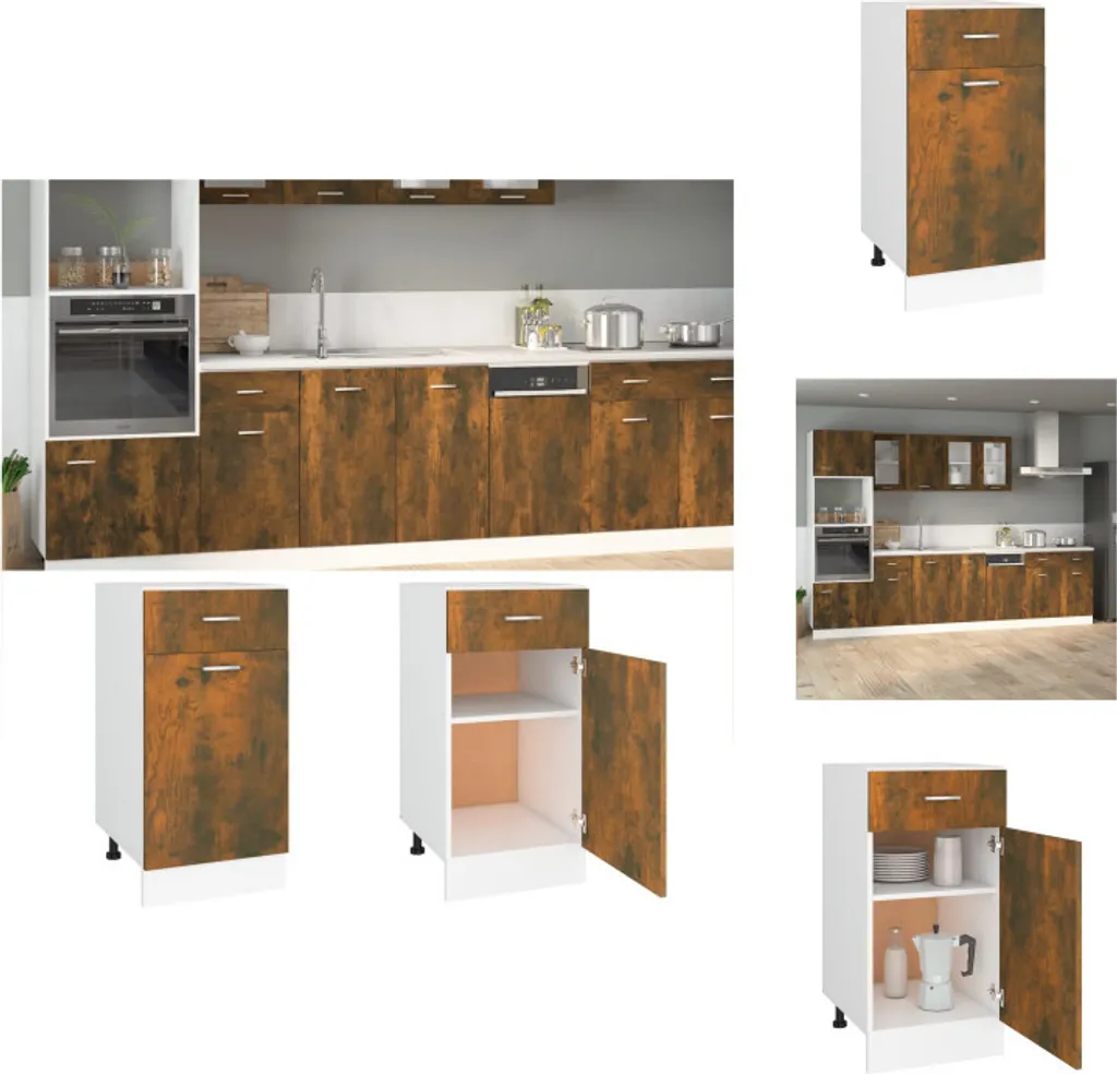 Base Cucina Design Rovere Fumé 40x46x81,5 cm | Arredo Modulare vidaXL