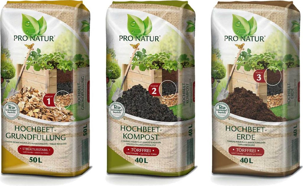 Pro Natur Hochbeet Erde Set zur Komplett Befüllung 50 l Produktbild 