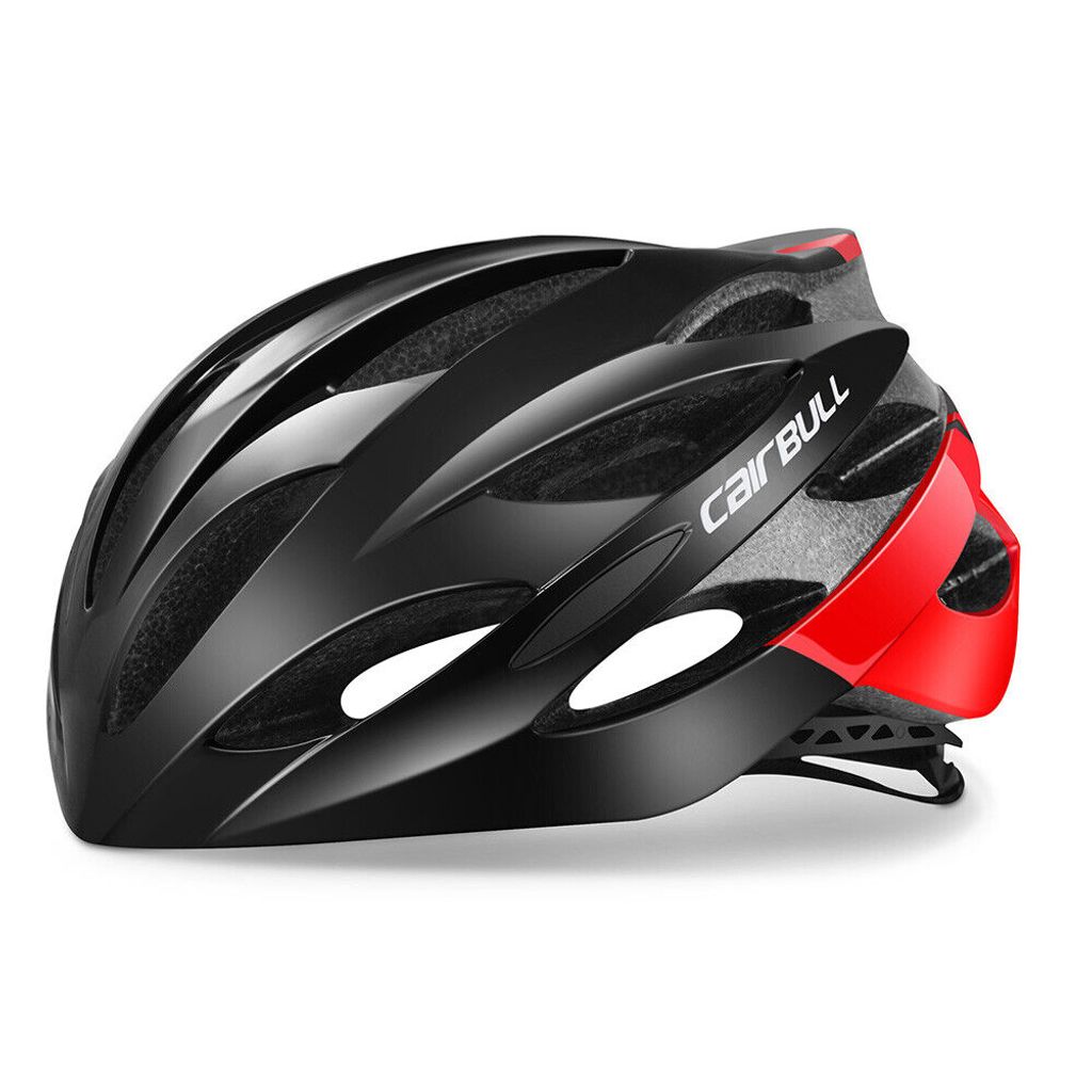 Fahrradhelm Erwachsene Herren Damen Fahrradhelm Rollerhelm Radfahren MTB BMX Road Bike Helm Mountainbike Skateboard S/M(52-58CM) Schwarz-rot
