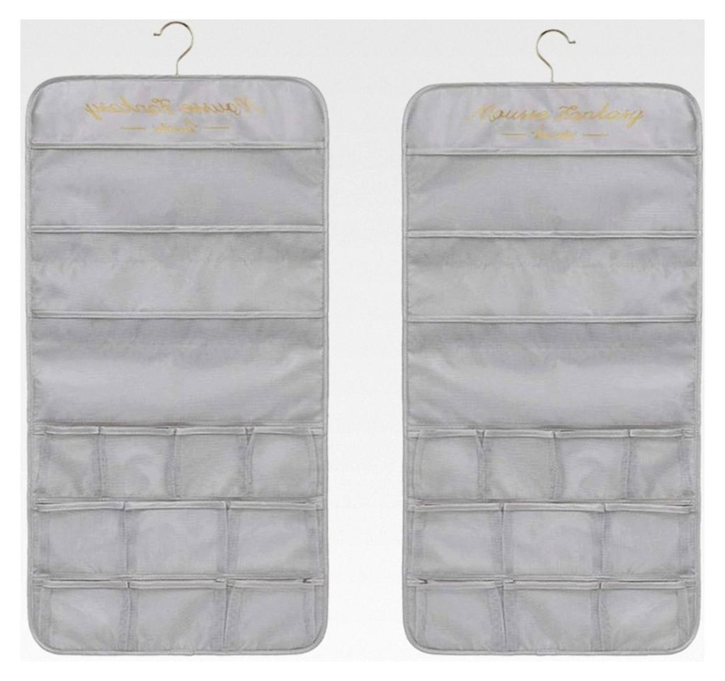 Hängetaschen für Unterwäsche mit doppelseitigem Design, Organizer zum Aufhängen, Satin-Stoff, platzsparend, für BHs, Schals und Socken, 26 Tas...
