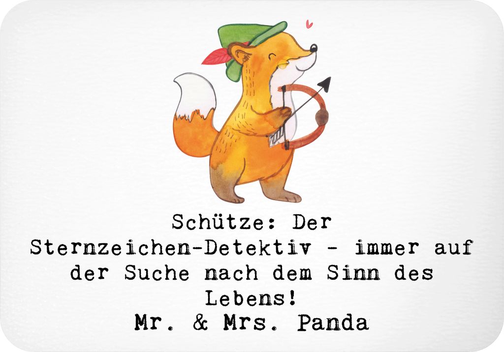 Mr. & Mrs. Panda magnet Spruch Schützenblick - Weiß - Geschenk, Lebenssinn, zettelhalter, Notizhalter, Schütze Abenteuerlust, Sternzeichen, Sch...