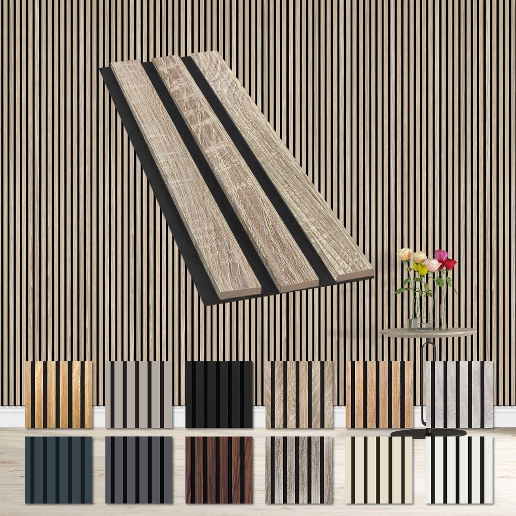 HEXIM Akustikpaneele Musterstück - flexible Lamellenwand Holz MDF Wandpaneele Lamellenverkleidung Wandverkleidung Innendekoration schalldämmend (...
