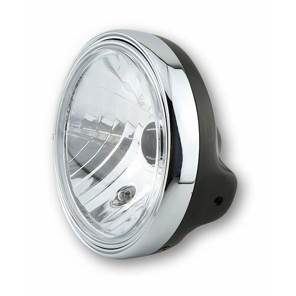 Optique de phare moto ronde SHIN YO LTD 7 pouces avec boîtier métal noir