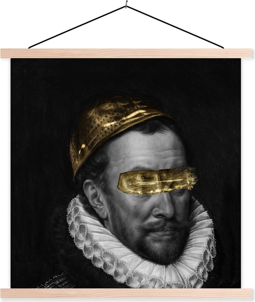 MuchoWow Textilposter Wilhelm von Oranien - Kunst - Gemälde 120x120 cm mit holzfarbenen Rahmen - Textil-Poster