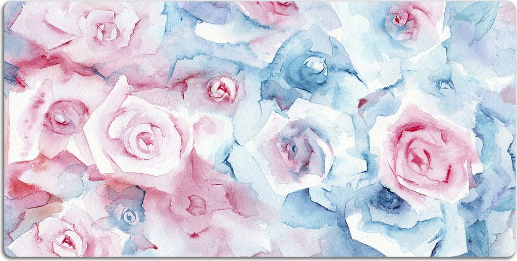 Schreibtischmatte Tischunterlage 100x50 cm Mauspad - Pastellblumen