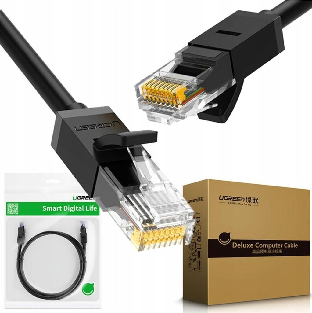 Ugreen 20164 cavo di rete nero 10 m Cat6 U/UTP (UTP) Immagine del prodotto 