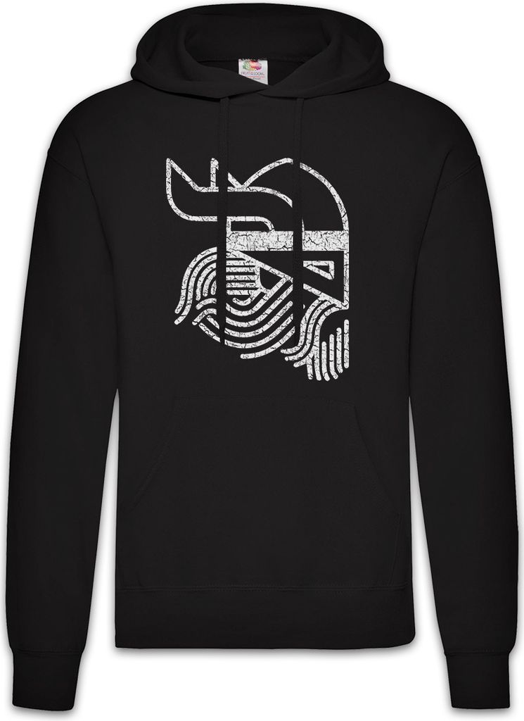 Urban Backwoods Viking Head Symbol, Herren Hoodie, Farbe: Schwarz, Größe: 4XL