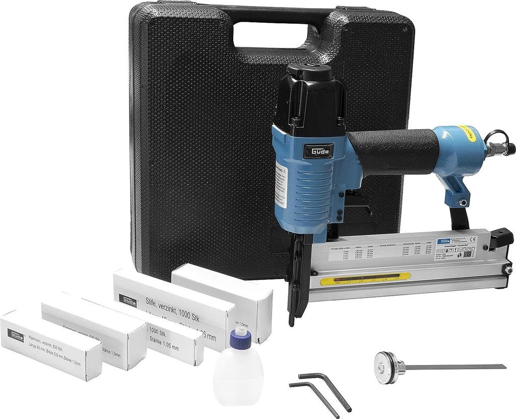 Güde Druckluft-Klammergerät Nagler Tacker Kombiset inkl. Klammern & Nägel