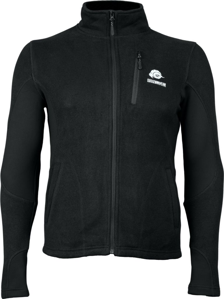 GUGGEN MOUNTAIN Herren Fusion Fleeced Fleecejacke, Ideal für Wandern und Outdoor-Abenteuer, Wanderjacke Herrenjacke, Schwarz, XL