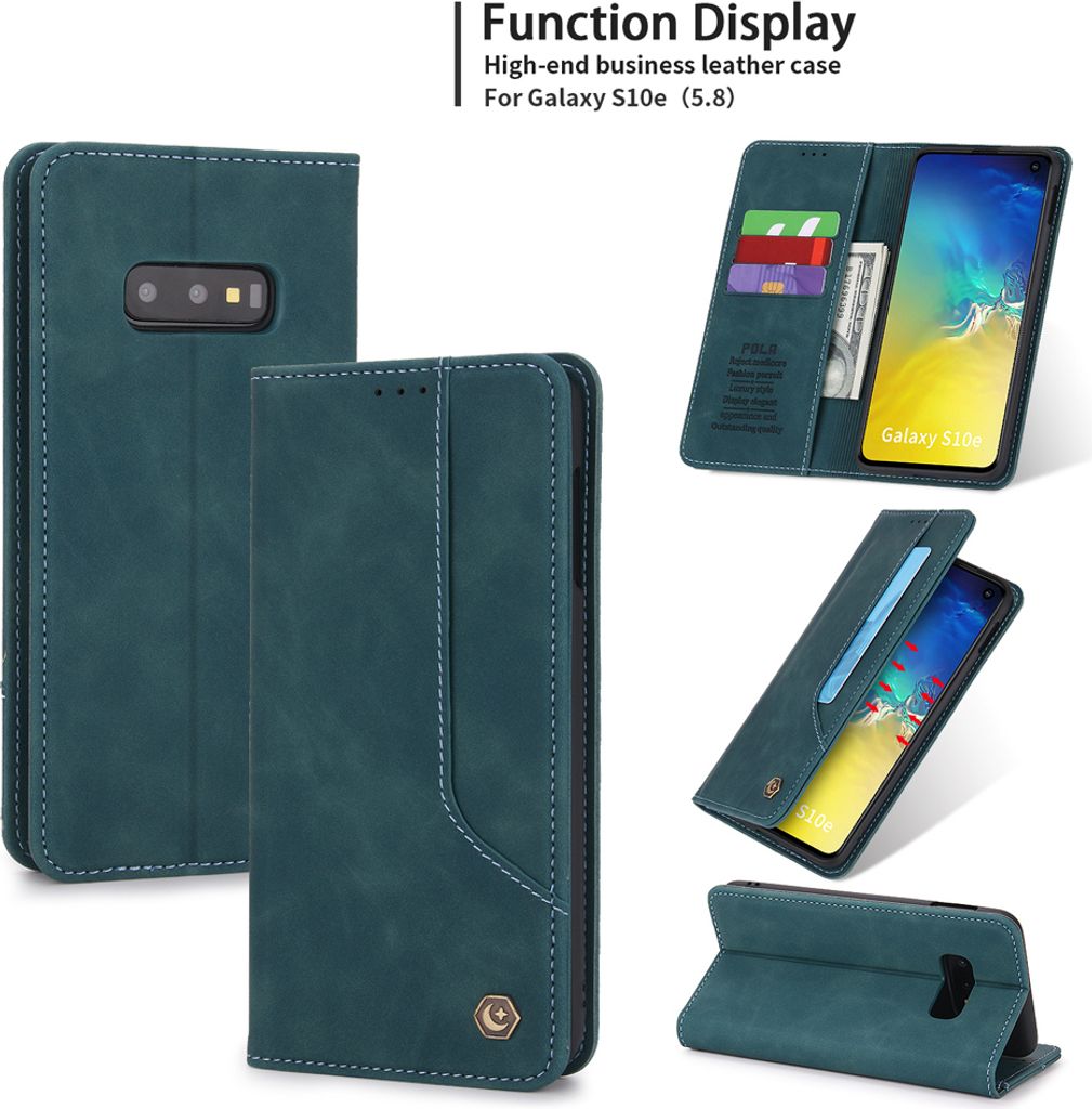Galaxy S10e Hülle, LaimTop Retro Kunstledertasche Produktbild 