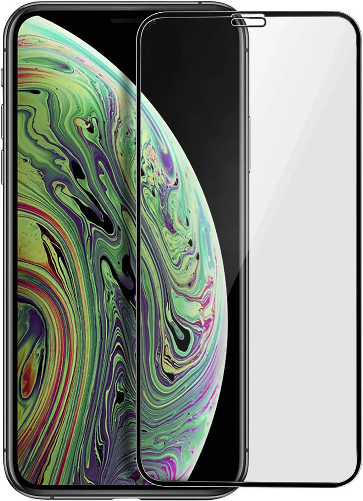 Vetro Temperato 9H iPhone X/XS - Protezione Bordo Nero High-Tech