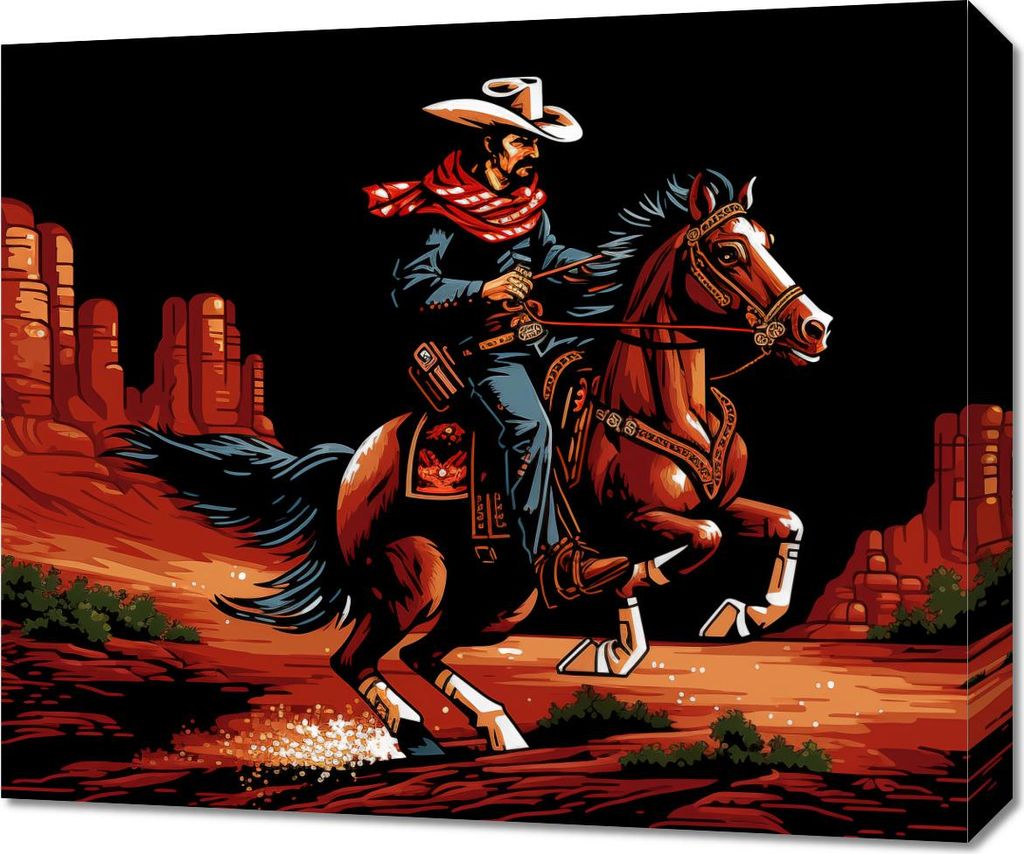 Bild 60x50cm Galopp durch die Prärie