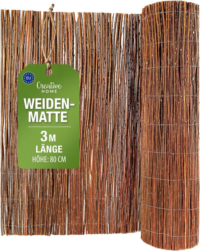 Creative Home Weidenmatte Balkon Sichtschutz Weide 80 x 300 cm (H x L)