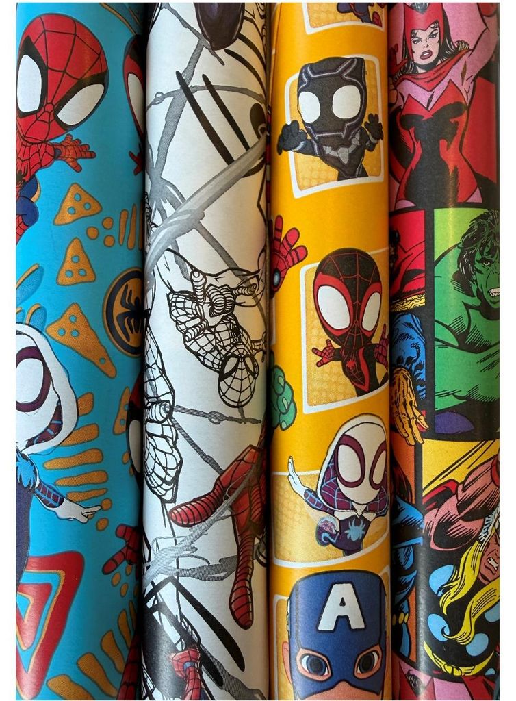 Papier do pakowania prezentów Marvel Superheroes – 6 rolek Zdjęcie produktu 