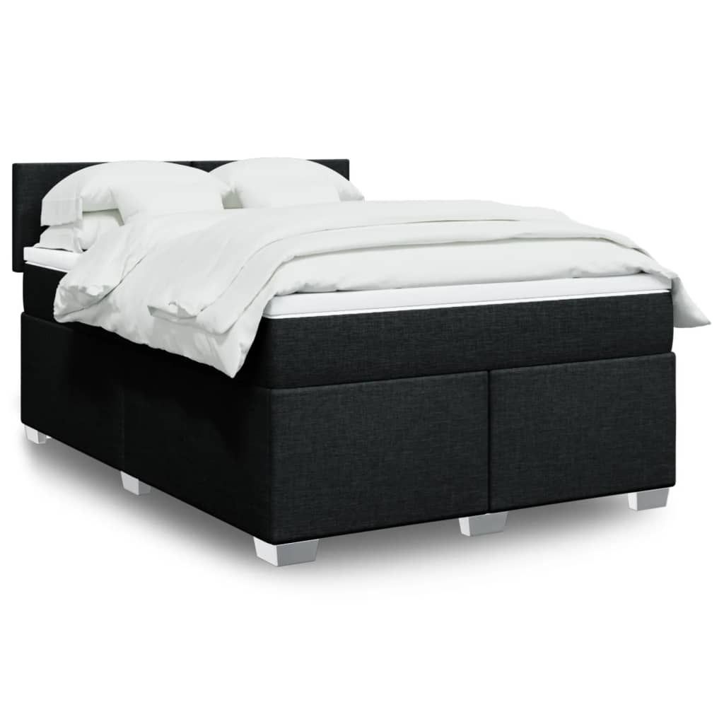 Maison Exclusive - Boxspringbett mit Matratze Schwarz 160x200 cm Stoff
