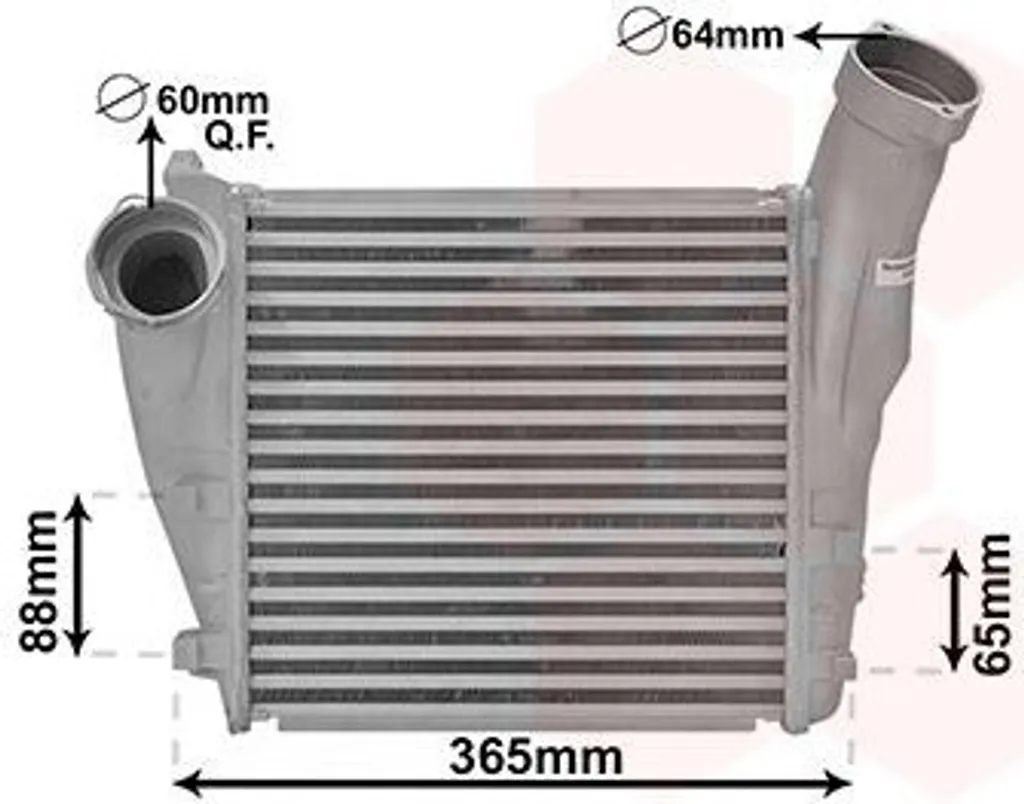 Intercooler VAN WEZEL 74004057 Côté Droit pour Porsche Cayenne 9PA