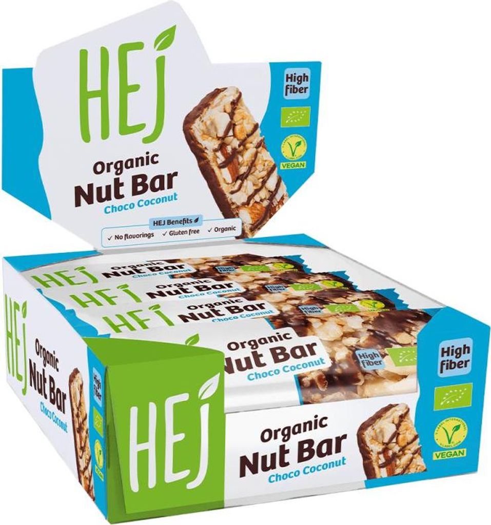 HEJ Natural Organic Nut Bar (12x40g) Choco Coconut - Riegel Produktbild 