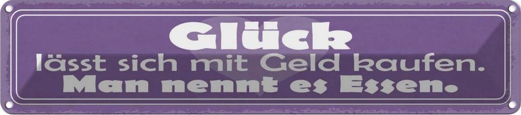 vianmo Blechschild 10x46 cm Glück lässt sich mit Geld kaufen Spruch Zitat