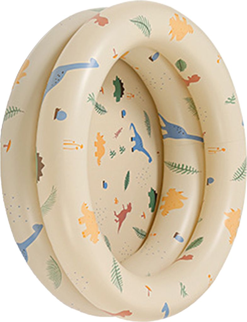 Aufblasbarer Pool Baby Retro aufblasen Schwimmbad Familie niedlich Stil verdickt Wasser Pool (Beige Dinosaurier)