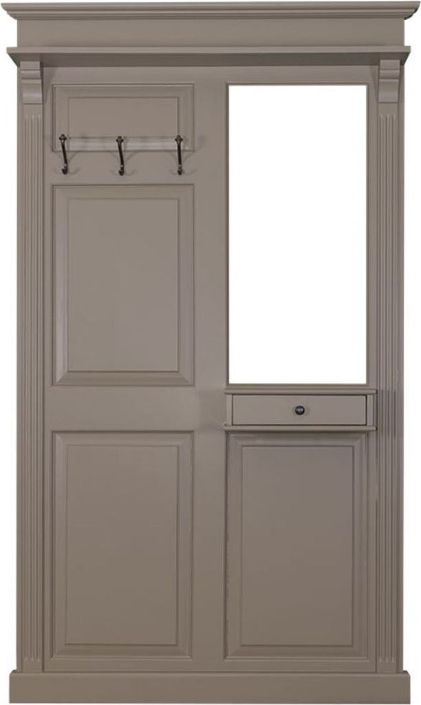 Casa Padrino Landhausstil Garderobe mit Schublade Dunkelgrau 131 x 19 x H. 210 cm - Landhausstil Möbel