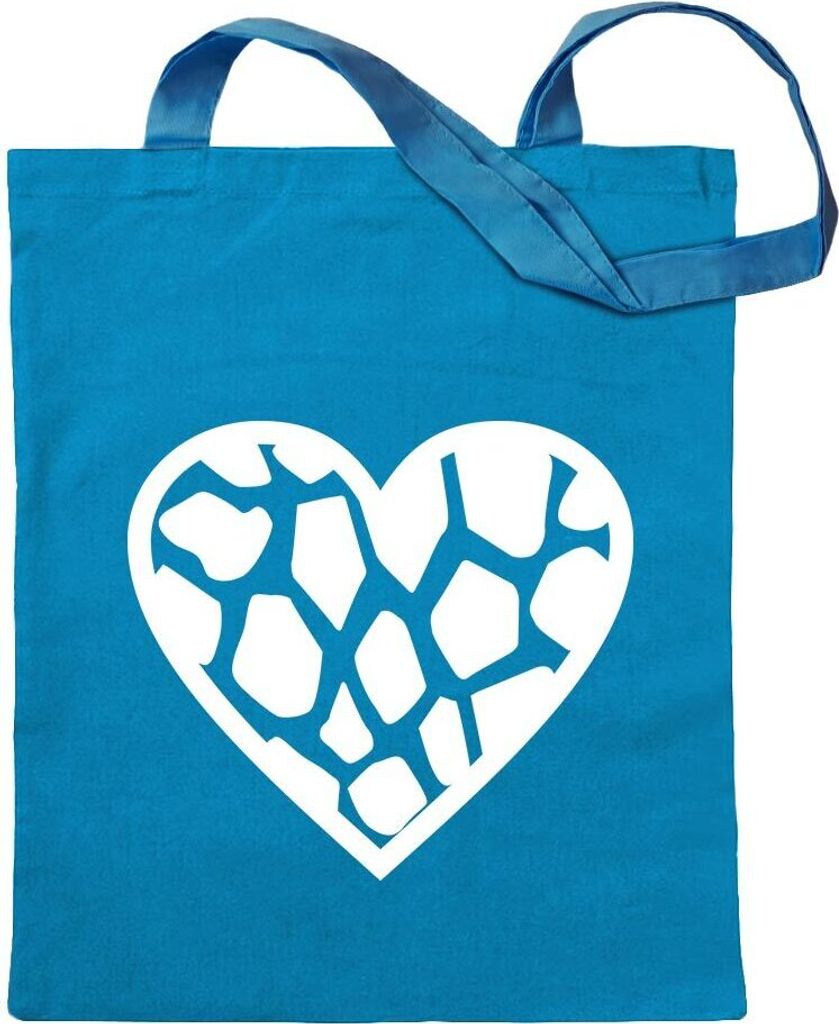 Kiwistar - Baumwolltasche - hellblau - Giraffe - Tragetasche Stoffbeutel Umhängetasche langer Henkel