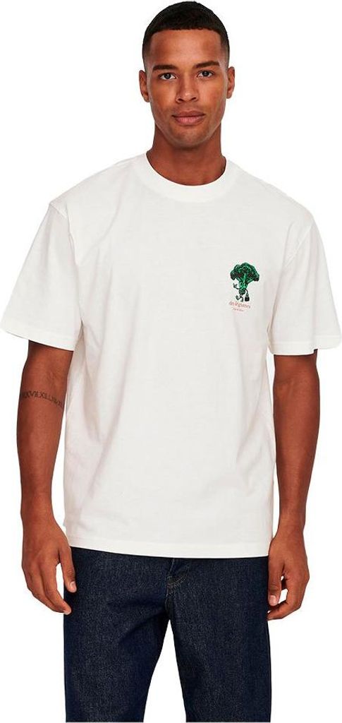 Only & Sons Logan Relax Veggie Kurzarm-t-shirt Weiß S Herren Weiß S