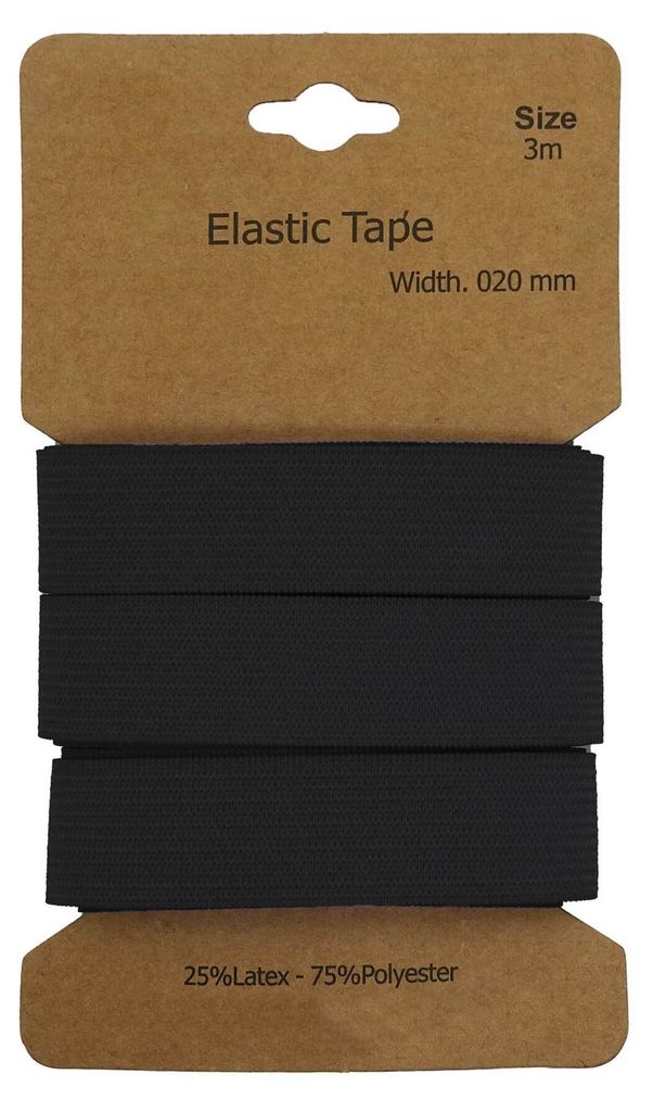 Gummiband 3 m x 20 mm Gummilitze Gummi elastisches Band Flachgummi Farbwahl