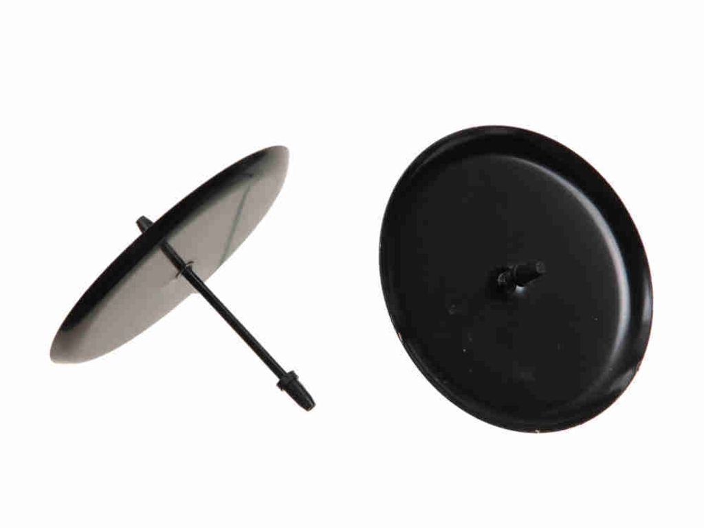 4 Kerzenhalter 8cm Kerzenteller mit Dorn Kerzenpick Stecker Halter Adventskranz, Farbe:schwarz