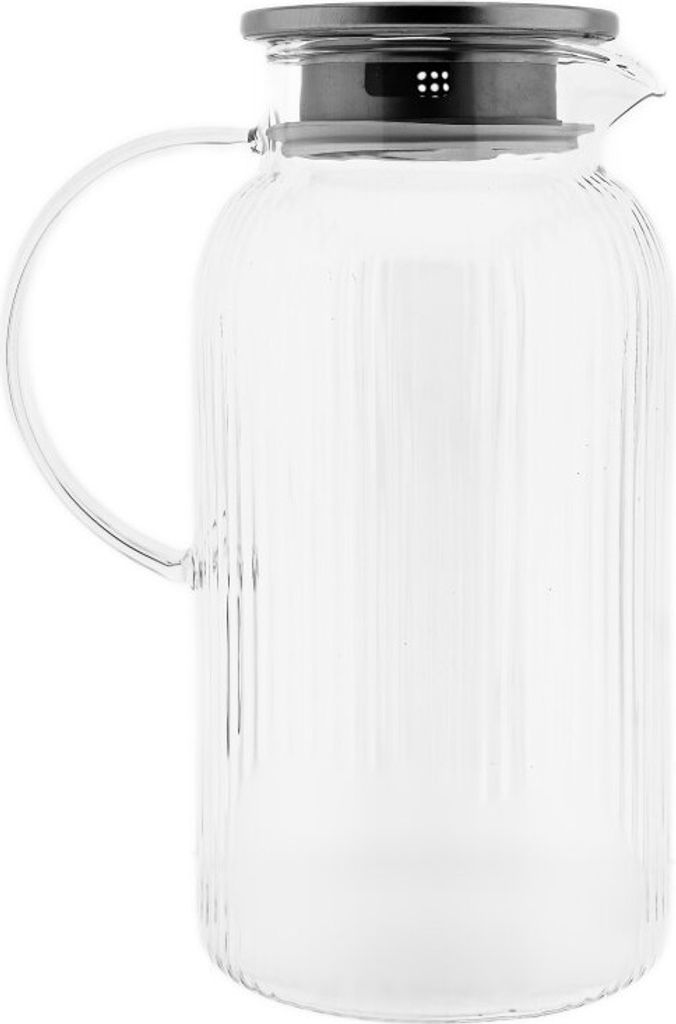 Glaskaraffe "Freya Caraffa" aus hochwertigem Borosilikatglas mit Deckel - 1800ml