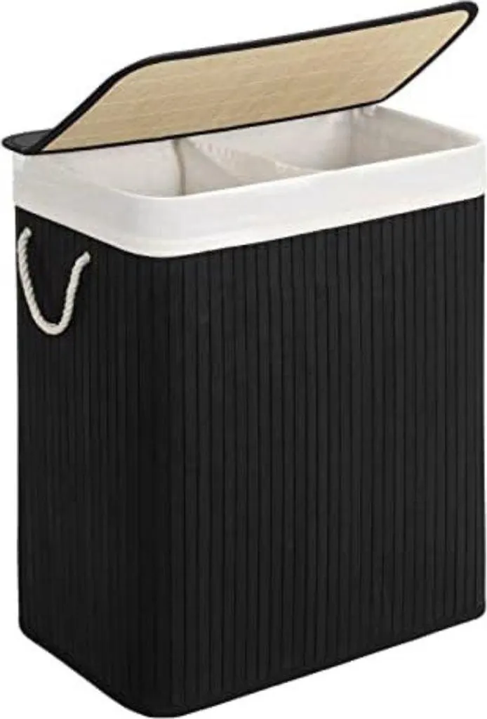 Poubelle extérieure en bambou noir anti-odeur pour les feuilles