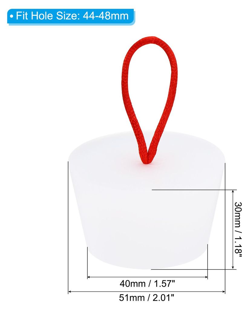 Gummistopfen Konisch Wei?er Laborstecker mit Griff Silikon Wasserstopfen 44-48 mm Vollgummi Stopfen fš¹r Testr?hren Wasserleitung Abflussloch 1 S...
