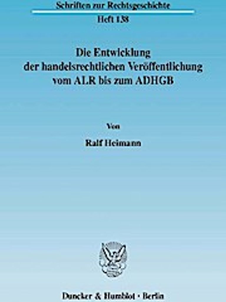 Heimann, R: Entwicklung der handelsrechtlichen
