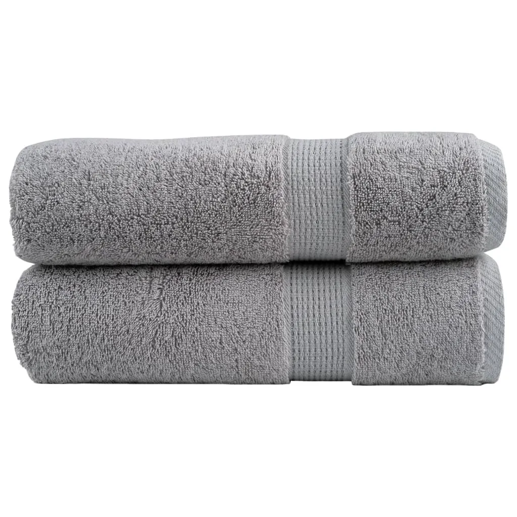 Asciugamani Doccia SOLUND Premium 2pz Grigio 70x140cm 600g/m² | Morbidezza
