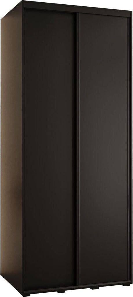 MEBLE KRYSPOL Davos 1 Schrank, zwei Türen - 235,2x100x60 cm - Schwarz Schwarz Schwarz