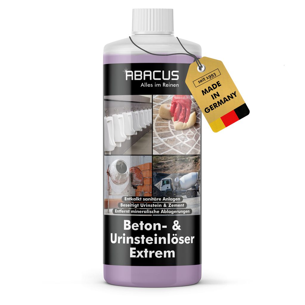 ABACUS 1 L Betonlöser & Urinsteinlöser Extrem (2103) - Zementschleierentferner Betonschleierentferner 1 x Beton- & Urinsteinlöser Extrem