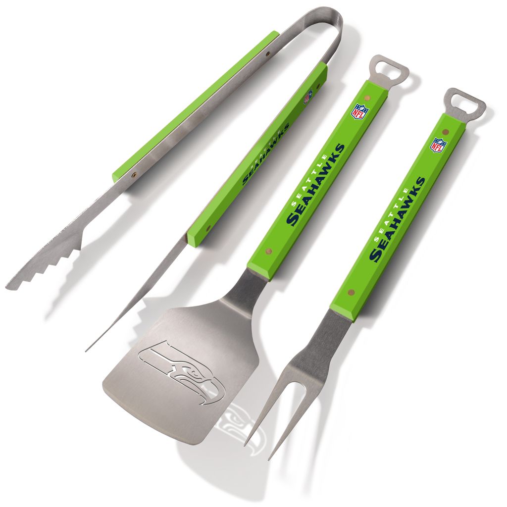 NFL Seattle Seahawks Grillbesteck 3teilig Set Spirit Barbecue BBQ Grillzange