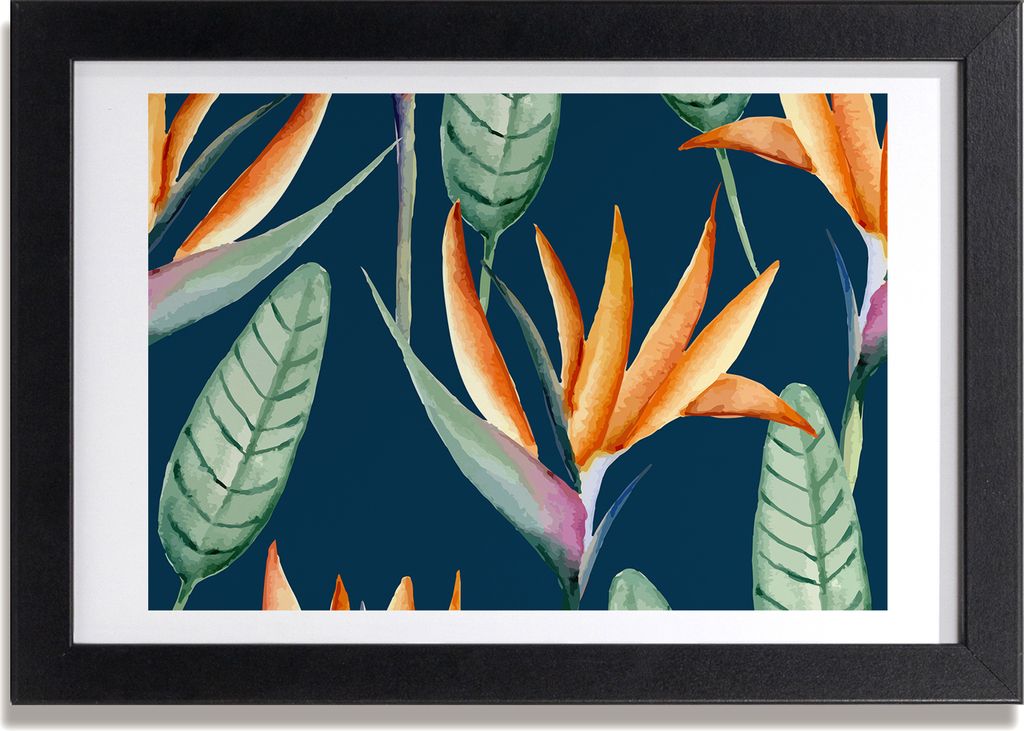 Bild 30x20 MDF-Rahmen, Wandkunst Strelitzia reginae