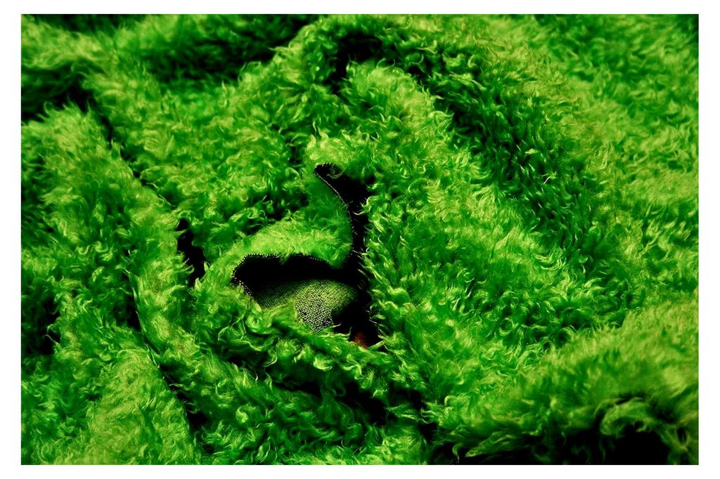 Lockiges Teddy Kunstfell Stoff Limettengrün - Grün, 1Mtr - 150cm x 100cm