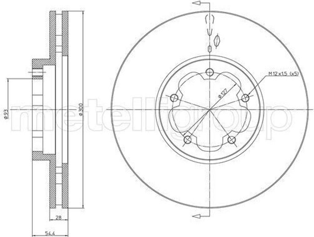 2x METELLI Bremsscheibe 23-1494 für FORD TRANSIT MK-7 Kasten TRANSIT MK-7 Bus