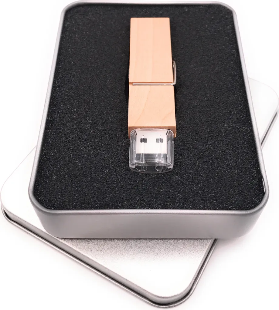 Clé USB 64 Go USB 3.0 Design Pince à Linge en Bois avec Boîte Cadeau