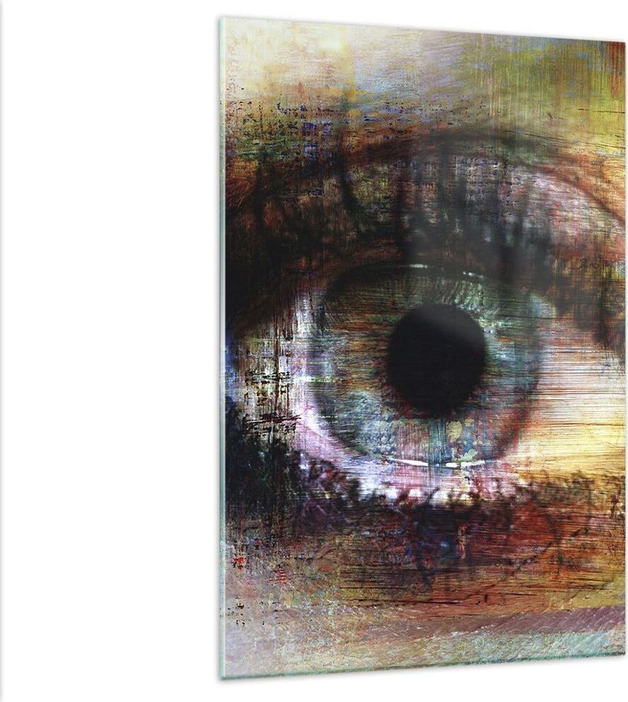 Bilder auf glas - Einteilig - Auge Abstraktion - 80x120cm - Glasbilder - Wandbilder - Bilder - zum Aufhängen bereit - Wanddekoration aus Glas - Gl...