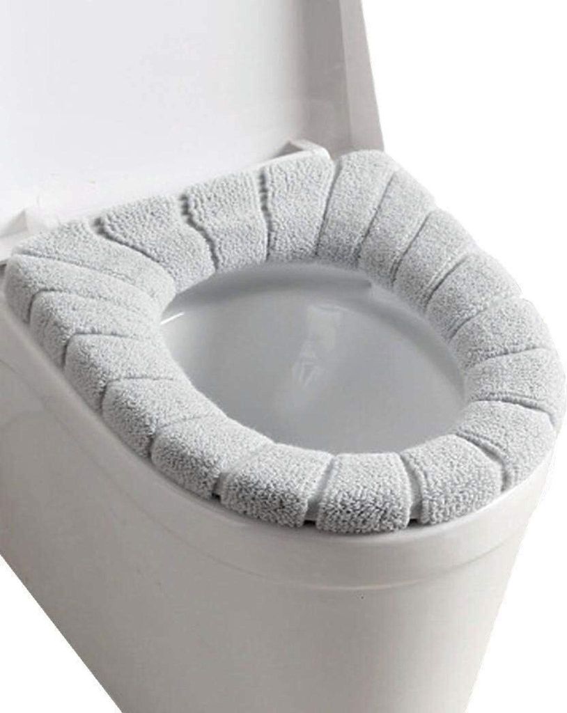 4 Stück WC Sitz Beheizt WC-Sitzwärmer Toilettensitz Abdeckung,Toilettensitzabdeckung Waschbar Toiletten Sitzbezug/weich/Dicker/waschbar/dehnbar