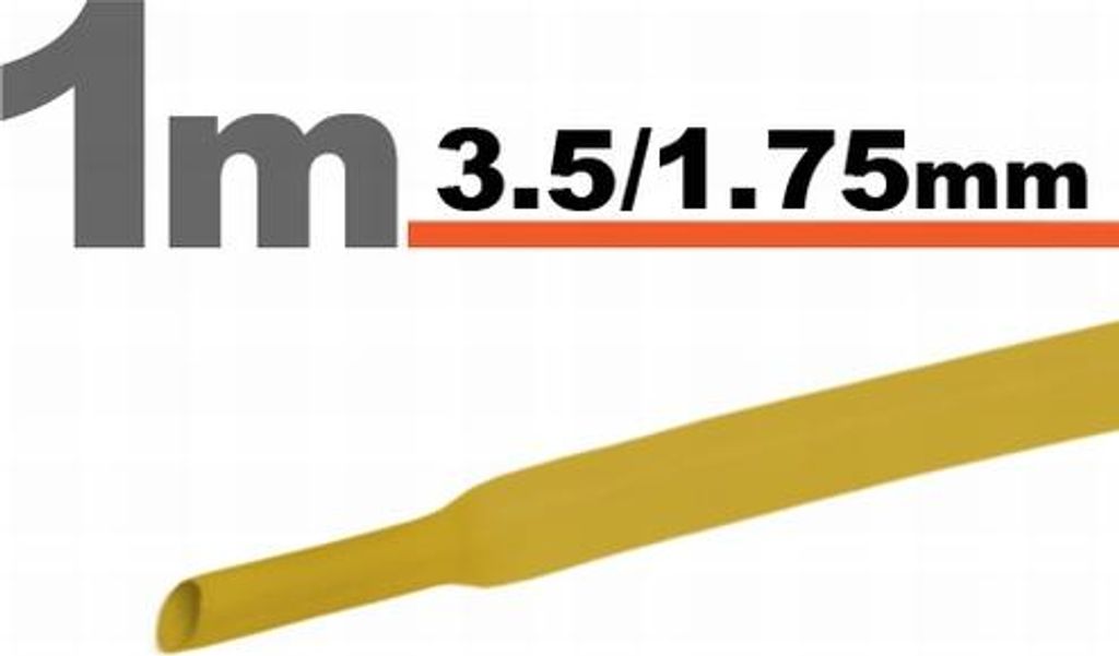 15 x 1 Meter Schrumpfschlauch Gelb 3,5/1,75 mm – 15 Stück à 1 Meter – Schrumpfschlauch zur Isolierung und zum Kabelschutz – Geeignet für E...